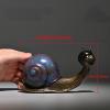 Brass Creative Cute Snail Figurines,Copper Giant Snail Statue Sculpture Crafts Collection Desktop Ornament Home Sand Flower Pot Vase Fish Tank Garden Decor Accessories Study Paperweight view 2
