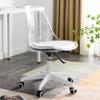 Acrylic Clear Desk Chair Modern Home Office Ghost Chairs with Wheels Cute Armless Rolling Vanity Plastic Chair with Adjustable Height (Clear) view 1