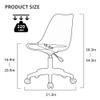 Acrylic Clear Desk Chair Modern Home Office Ghost Chairs with Wheels Cute Armless Rolling Vanity Plastic Chair with Adjustable Height (Clear) view 2