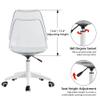 Acrylic Clear Desk Chair Modern Home Office Ghost Chairs with Wheels Cute Armless Rolling Vanity Plastic Chair with Adjustable Height (Clear) view 4