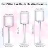 12 Pcs Glass Candle Holder Tall Tea Lights Candle Holder for Table Centerpiece Floating Hurricane Long Stem Pillar for Wedding Party Home Table Decor, 3 Sizes view 2