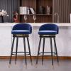 FzloT 65cm Bar Stools Set of 2, Velvet Counter Height Barstools 360 Swivel Dining Bar Chairs Upholstered Counter Chairs for Kitchen Island Cafe Bar Bar Counter Dining Room 5 Colours view 1
