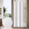 MitoVilla White Boho Shower Curtain Sets with Hooks, Crystal Modern Metal Shower Curtain Rings for Bathroom Decor Accessories, Abstract Bath Curtian 36" W x 72" L, Set of 12 Rings view 2