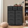 AZL1 Life Concept 11-Drawer Dresser, Fabric Storage Tower for Bedroom, Living Room, Large Tall Dressers for Bedroom with Wooden Top and Metal Frame, Bedroom Dressers & Chests of Drawers, Dark Grey view 2
