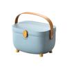 BigKing Plastic Medicine Storage Box - Double Layers Oval Medicine Organizer with Latch Lock, Large Capacity Medical Box Organizer, 11.0x7.9x7.1in(Glacier Blue) view 1