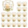 20pcs Geometric Candle Tealight Holders Gold - Holder for Tea Light Decorative Votive Candle Stand Accents for Home Table Shelf Mantel Modern Geo Decoration Christmas Wedding Reception Dcor, Gold view 1