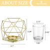 20pcs Geometric Candle Tealight Holders Gold - Holder for Tea Light Decorative Votive Candle Stand Accents for Home Table Shelf Mantel Modern Geo Decoration Christmas Wedding Reception Dcor, Gold view 4