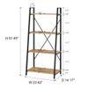 BON AUGURE Farmhouse Ladder Shelf Bookcase, 4 Tier Rustic Ladder Bookshelf, Standing Leaning Book Shelves for Living Room (Vintage Oak) view 3