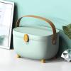 BigKing Oval Medicine Storage Box, Plastic Medicine Storage Box Oval Double Layers Multi Grid Large Capacity Medical Box Organizer for Home Dorm(Light fir Green) view 4