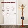 QQXX High-Grade Coat Rack Freestanding,Coat Rack Stand with 14 Hooks for Hallway Bedroom Office,Vintage Wooden Hall Tree Standing Coat Rack for Clothes Hat Bags(43x185cm(17x73inch), White) view 2