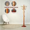 QQXX High-Grade Coat Rack Freestanding,Coat Rack Stand with 14 Hooks for Hallway Bedroom Office,Vintage Wooden Hall Tree Standing Coat Rack for Clothes Hat Bags(43x185cm(17x73inch), White) view 3