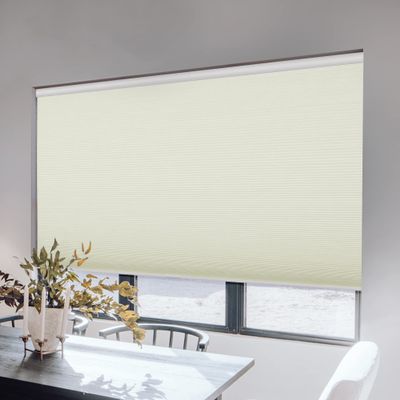 Sulugood Blackout Cellular Shades Cordless Room Darkening Cellular Blinds Thermal Insulated Honeycomb Blinds for Windows, Beige, 40" W x 72" H