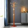 QQXX High-Grade Coat Rack Freestanding,Coat Rack Stand with 14 Hooks for Hallway Bedroom Office,Vintage Wooden Hall Tree Standing Coat Rack for Clothes Hat Bags(43x185cm(17x73inch), Golden) view 1