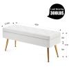 RUCUKEN White Leather Bench for Bedroom Storage Ottoman Bench with Storage End of Bed Bench view 2