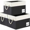 ASXSONN Extra Large Storage Bins, Foldable Storage Baskets for Shelves, Closet Storage Bins with Label & Cotton Rope Handles (3 Pack, 15.75"x11.8"x10.2", Black&White) view 1