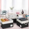 ASXSONN Extra Large Storage Bins, Foldable Storage Baskets for Shelves, Closet Storage Bins with Label & Cotton Rope Handles (3 Pack, 15.75"x11.8"x10.2", Black&White) view 2