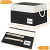 ASXSONN Extra Large Storage Bins, Foldable Storage Baskets for Shelves, Closet Storage Bins with Label & Cotton Rope Handles (3 Pack, 15.75"x11.8"x10.2", Black&White) view 3