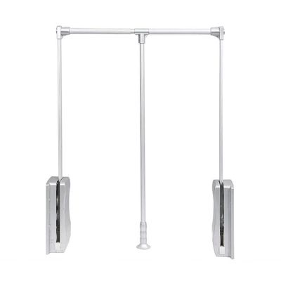 CHALKE Pull Down Closet Rail, Adjustable Closet Pull Down Rod Hanger, Closet Hanger Rail with Telescopic Handle and Mounting Hardware, Weight Capacity 20kg (Size : 600-830mm)