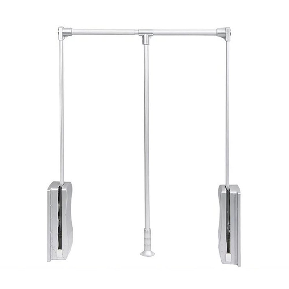 CHALKE Pull Down Closet Rail, Adjustable Closet Pull Down Rod Hanger, Closet Hanger Rail with Telescopic Handle and Mounting Hardware, Weight Capacity 20kg (Size : 600-830mm)