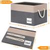 ASXSONN Extra Large Storage Bins, Foldable Storage Baskets for Shelves, Closet Storage Bins with Label & Cotton Rope Handles (6 Pack, 15.75"x11.8"x10.2", Grey&Beige) view 2