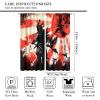 Japanese Armor Samurai Curtains,Red Sun Ink Painting Teenage Boys Bedroom Living Room Through The Rod Curtains 55x63in view 2