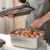 304 Stainless Steel Large Food Storage Container with Lids Airtight Metal Food Containers Stackable Meal Prep Leftover Containers for Freezer Fridge Oven Dishwasher Safe (Size : 7500ML) view 2