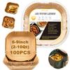Ailun Air Fryer Disposable Paper Liners, 100PCS 6.5inch Round and Air Fryer Disposable Paper Liners, 100PCS 6.5inch Square view 2