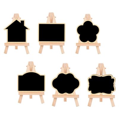 Didiseaon 6pcs Valentine's Day Message Board Chalkboard Signs Tags Stand Chalkboards Signs Small Chalkboard Labels Miniture Decoration Blackboard Sign Party Supplies Pine Wood Desktop