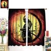 Japanese Samurai Curtains,Hand Painted Red Sun Bamboo Ink Print Children Boy Bedroom Decorative Curtains 42x45 Inch view 3
