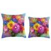 Beautiful Flower Bouquet Colourful Floral Arrangement Plant Throw Pillow view 3