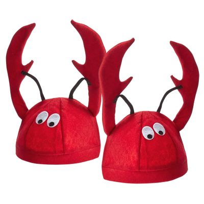 Funny Party Hats Crayfish Hats Crawfish Costume Hats Dress Up Theme Party Role-play Lobster Hat Cap for Adults (2 PCS)