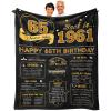 65th Birthday Gifts for Women Men, Birthday Gifts for 65 Year Old Woman Man, 65 Year Old Birthday Gifts for Women Men, 1961 Birthday Gifts for Women, 65th Birthday Gift Ideas Throw Blanket 60x50 Inch view 1