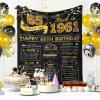 65th Birthday Gifts for Women Men, Birthday Gifts for 65 Year Old Woman Man, 65 Year Old Birthday Gifts for Women Men, 1961 Birthday Gifts for Women, 65th Birthday Gift Ideas Throw Blanket 60x50 Inch view 2