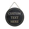 Custom Round Wooden Sign Personalized Rustic Sign Farmhouse Style Welcome Wood Plaque Indoor Outdoor Home Wall Decor view 1