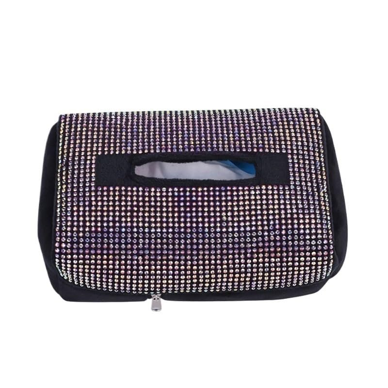 GAROCC Tissue Holder Bling Car Tissue Holder Creative Paper Napkin Case Tissue Box Napkin Holder Car Paper Boxes Diamond Car Accessories for Girls (Color : Pink)