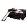 CKLMMC Modern Low Twin Size Loft Bed with Cabinets, Shelves and Slide, Suitable for Kids, Teens, Bedroom (Espresso@d~) view 2