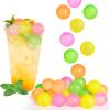 100 Pack Reusable Ice Cubes for Drinks - Colorful Round Shape Plastic Cubes Without Diluting - BPA Free, Refreezable for Coffee, Wine, Whiskey, Cocktails (Multicolor) view 1