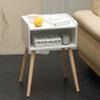 MaxSmeo White Nightstand, Small Bed Side Table for Small Spaces,Mid Century Modern Nightstand End Table with Storage and Solid Wood Legs for Bedroom Living Room(White) view 2