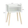 MaxSmeo White Nightstand, Small Bed Side Table for Small Spaces,Mid Century Modern Nightstand End Table with Storage and Solid Wood Legs for Bedroom Living Room(White) view 3