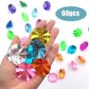 60pcs Acrylic Diamond Gems Pirate Plastic Gems Large Acrylic Gems Jewels Bulk Treasure Chest Hunt Party Favors 25 Carat (Multicolor) view 2