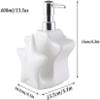 VNABO Refillable Soap Dispenser Ceramic Soap Dispenser Pentagram Shape 13.5oz/400ml Refillable Liquid Soap Dispenser with Stainless Pump Hand Lotion Soap Pump for Kitchen Bathroom view 2