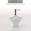 VNABO Refillable Soap Dispenser Ceramic Soap Dispenser Pentagram Shape 13.5oz/400ml Refillable Liquid Soap Dispenser with Stainless Pump Hand Lotion Soap Pump for Kitchen Bathroom view 3