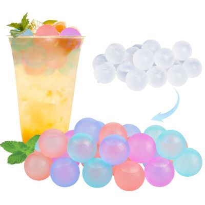 100 Pack Color-changing Reusable Ice Cube for Drinks, Colorful Round Shape Plastic ice Cubes Without Diluting BPA Free, Refreezable Ice Cubes for Coffee, Wine, Whiskey, Cocktails (Color-changing)
