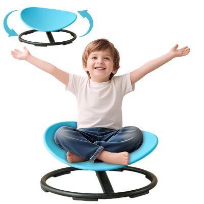 Sensory Spinning Chair for Kids,Autistic Childs Swivel Chair,Sit and Spin Toy,Sensory Equipment,Non-Slip Metal Base Indoor and Outdoor Training Body Coordination Ages 3-12