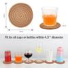 ABenkle 8 Pcs Drink Coasters with Holder, Cotton Woven Absorbent Coasters for Drinks, Minimalist Home Decor Coaster Set for Wooden Tabletop Protection Table, 4.3 inches Brown view 2