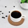 ABenkle 8 Pcs Drink Coasters with Holder, Cotton Woven Absorbent Coasters for Drinks, Minimalist Home Decor Coaster Set for Wooden Tabletop Protection Table, 4.3 inches Brown view 4