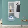 Ironing Board Cabinet Wall Mounted, Cabinet with Built-in Ironing Board, Foldable Ironing Storage Station with Mirror for Home, Apartment & Small Spaces, Easy-Release Lever view 3