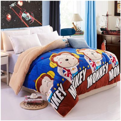 ZTGL Winter Warm Quilt, Thicken Lamb Velvet Quilts Double-Sided Fleece Weighted Bed Blanket for Autumn and Winter, Ultra Soft and Comfortable Plush Flannel Comforter,D,180X220cm/4.5kg