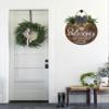 Sokomurg No Soliciting Sign,Rustic Wooden Funny No Soliciting Sign for Home,11Inch Round Wood Plaque with Wreath Hangers for Front Door-Don't Knock Or Ring Doorbell Don't Make It Weird Seriously Please Go Away Wooden Signs for Front door,Window,House view 3