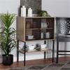 Baxton Studio Asher Natural Brown Wood and Black Metal 2-Door Sideboard view 2